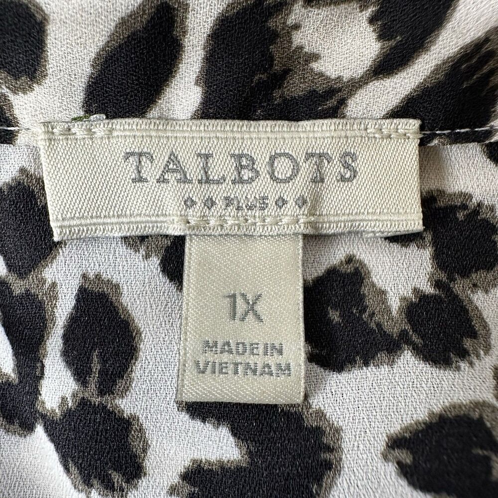 Talbots Plus Leopard Print Button Front Blouse Sz… - image 5